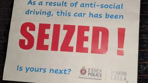 Essex Police Car seized sign