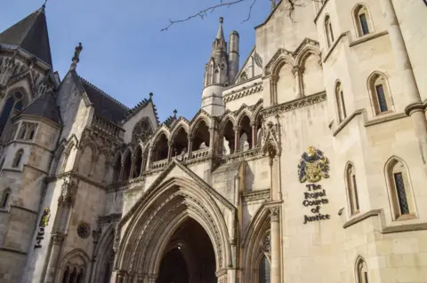Getty Images A general shot of The Royal Courts of Justice showing the front of the building. 