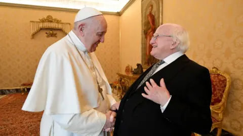 Reuters Pope Francis with Irish President Michael D Higgins