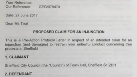 Sheffield city council Letter from Sheffield City Council to Alison Teal