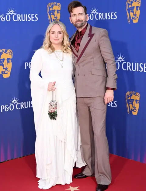 Getty Images Georgia Moffett and David Tennant attend the 2025 BAFTA Television Awards with P&O Cruises at The Royal Festival Hall on May 11, 2025 in London, England