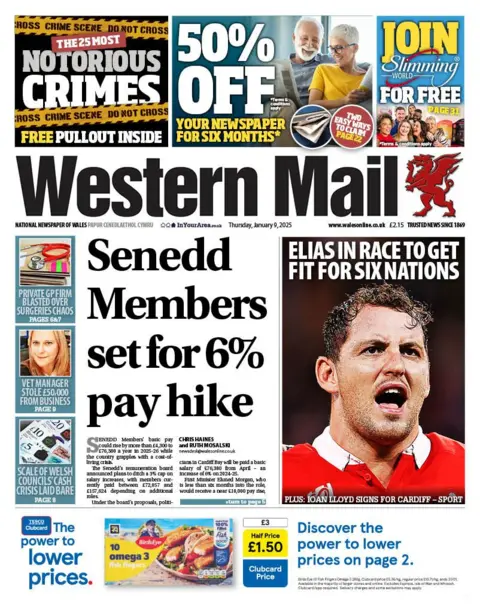 Western Mail The front page of the Western Mail