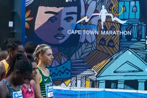 EPA Runner line up ahead of the Cape Town Marathon.