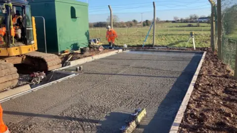 Welsh Water Water treatment works under construction