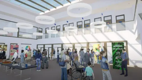 Maber Architects Still image from fly-through video of the proposed facility