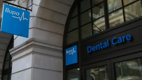 Getty Images Bupa dental care building and sign