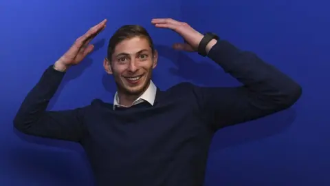 Getty Images Emiliano Sala doing the Ayatollah