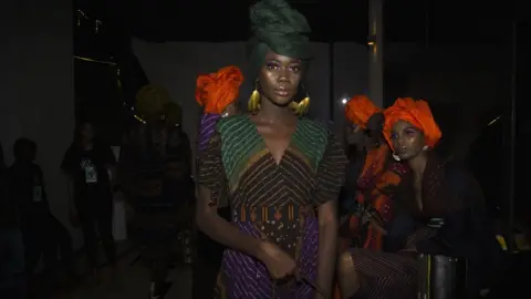 Marta Moreiras A model wearing Rama Diaw's design at Dakar Fashion Week in Dakar, Senegal