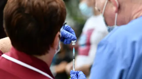 PAcemaker A Walk-in Covid vaccine clinic at Belfast City Hall in July