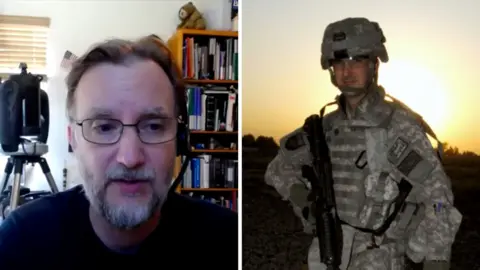 James Seddon is pictured and on the right it's him with his military uniform.