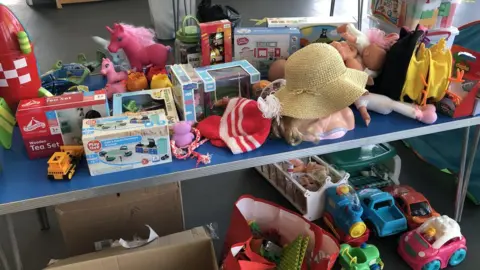 Alison Paul Some of the toys donated to Brimble Hill School