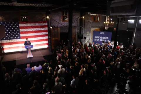 Getty Images Ron DeSantis in Des Moines two weeks ago