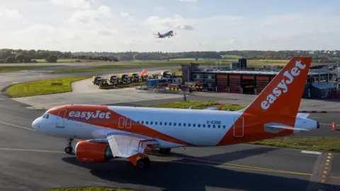 EasyJet flight at London Luton airport