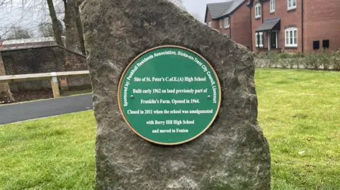 BBC Plaque commemorating former school in Penkhull