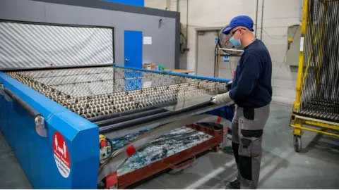 Getty Images Factory worker in Wales.