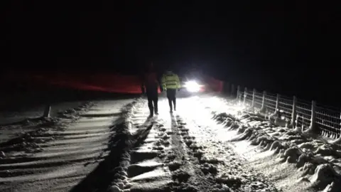 Moffat Mountain Rescue Team Rescuers in snow