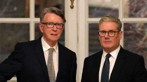 PA Media Prime Minister Sir Keir Starmer and Lord Mandelson during a welcome reception at the ambassador's residence in Washington.