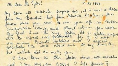 One of the letters that Arthur Tyler and Naomi Kaplan exchanged