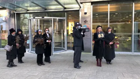 Extinction Rebellion mock funeral