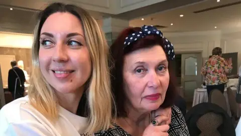 BBC Ava Inder with her mother, Elena Pylypenko,