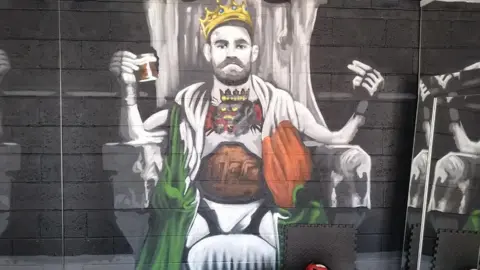 Merseyside Police Mural of Ultimate Fighting Champion Connor McGregor at Palin's home