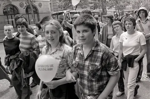 Robert Workman Archive, Bishopsgate Institute People attend the Pride march in 1980