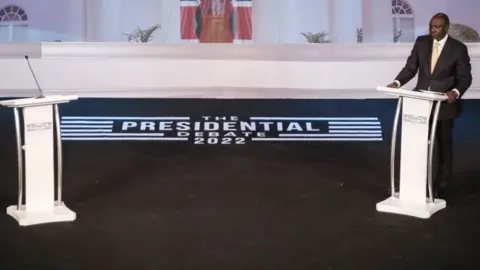 AFP William Ruto at TV debate podium