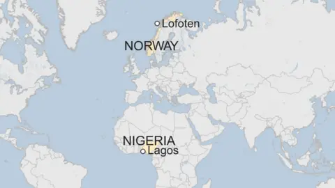 map of nigeria and norway