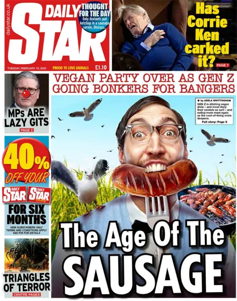 The Daily Star's headline reads: The Age of the Susage