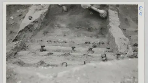 Barbara Wagstaff/National Trust/PA Wire close up of rivets on Sutton Hoo ship