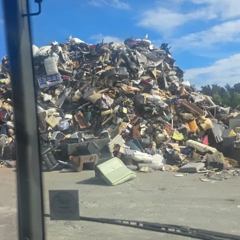 Supplied A large pile of rubbish at a landfill site