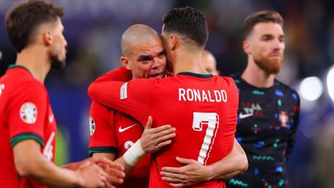 Pepe and Cristiano Ronaldo