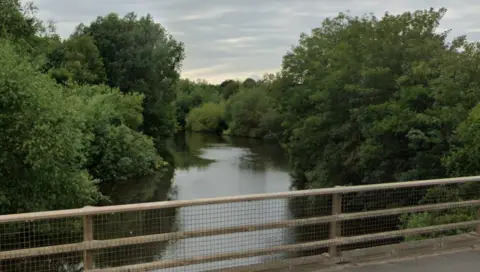 Google Streetview A view of a river from a road bridge