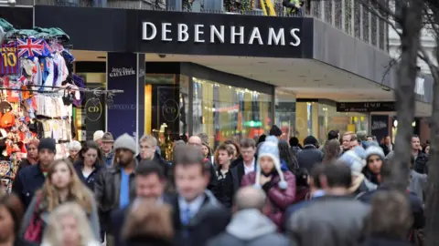 Reuters Debenhams department store on Oxford Street in central London