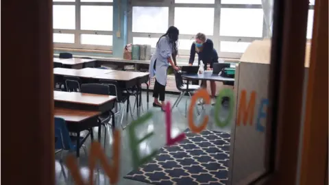 Getty Images Teachers in a Chicago public school