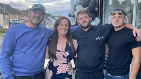 Family handout (l-r) Sali Byberi, Eli Sokolaj, Elson Byberi and Leonne Byberi