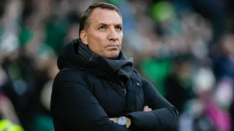 Celtic manager Brendan Rodgers during a William Hill Premiership match between Celtic and St Mirren at Celtic Park