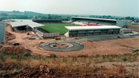 Northampton Town FC Sixfields Stadium pictured while it was being constructed