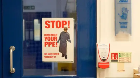 Getty Images Hospital ward entrance in Wrexham