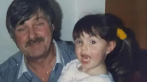 Family photo Actress Jennifer Metcalfe as a young child with her dad Colin 