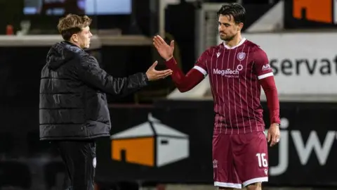Arbroath co-manager David Gold (left) and Craig Watson 