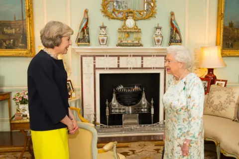 Getty Images Theresa May and Queen Elizabeth II