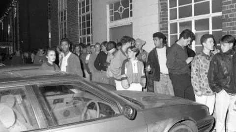 Gavin Watson Queue for dance event at The Centre, Slough, 1989