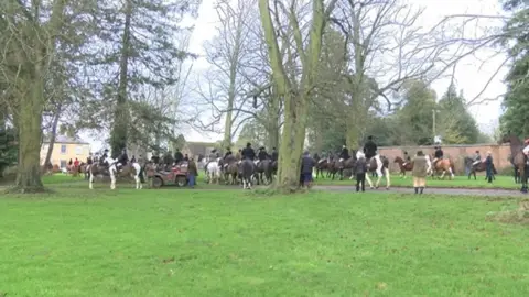 The Belvoir Hunt holding its annual gathering in Buckminster