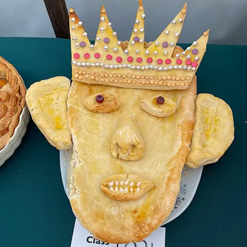 Jackie Marshall Pie version of King Charles' face