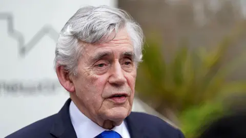 Getty Images Gordon Brown is seen during the two-year anniversary of the Homewards programme on 1 July 2025 in Sheffield, England.