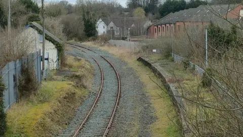 BBC The Knockmore Line pictured from the old platform at Crumlin