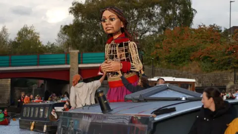 BBC Little Amal arriving