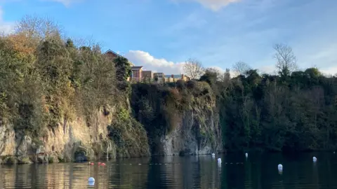 A lake inside a former quarry