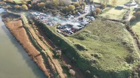 Waste, now grown over, at Borstal